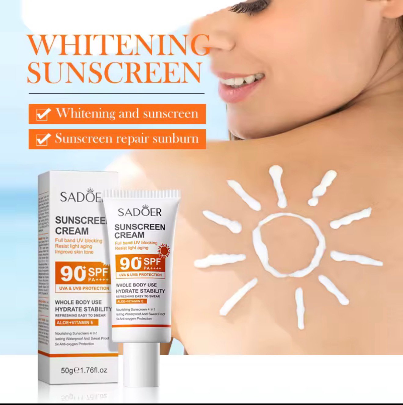 Sadoer Sunscreen Cream SPF 90+ - Image 3